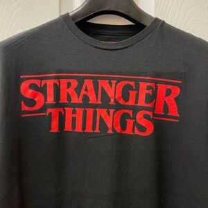Stranger Things Netflix Adult Large Simple Red Logo Adult Short Sleeve T-Shirt